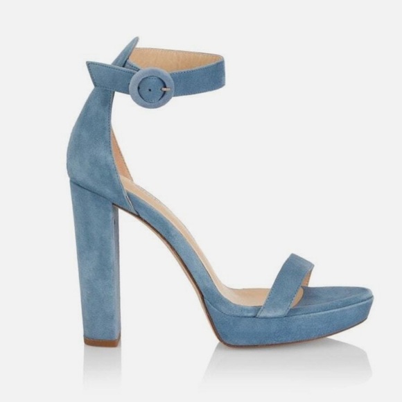 L'AGENCE Shoes - L'Agence Ceceile Riviera Blue Suede Platform Sandals size 38.5